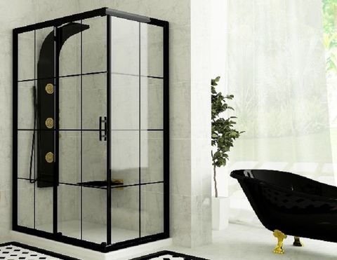 Siyah profilli modern dusakabin